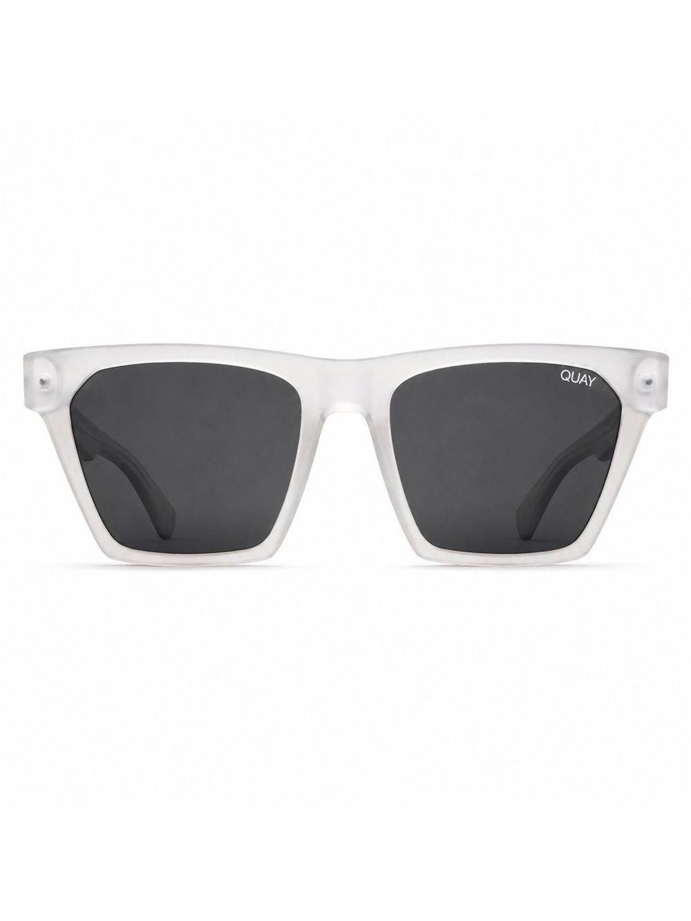 Quay Australia Alright Clear Frame Dark Gray Lens Sunglasses